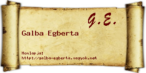 Galba Egberta névjegykártya